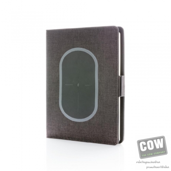 Afbeelding van relatiegeschenk:Air notebook cover A5 met 5W draadloze 4.000 mAh powerbank