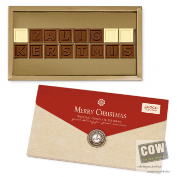 Afbeelding van relatiegeschenk:ChocoTelegram - Zalig Kerstmis - Chocolade Chocolade wensen