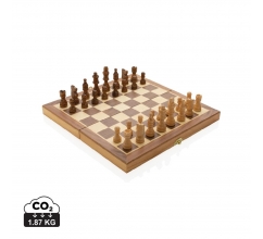 Luxe houten opvouwbaar schaakspel bedrukken