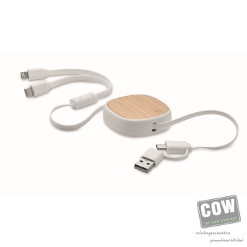 Afbeelding van relatiegeschenk:Intrekbare USB-laadkabel
